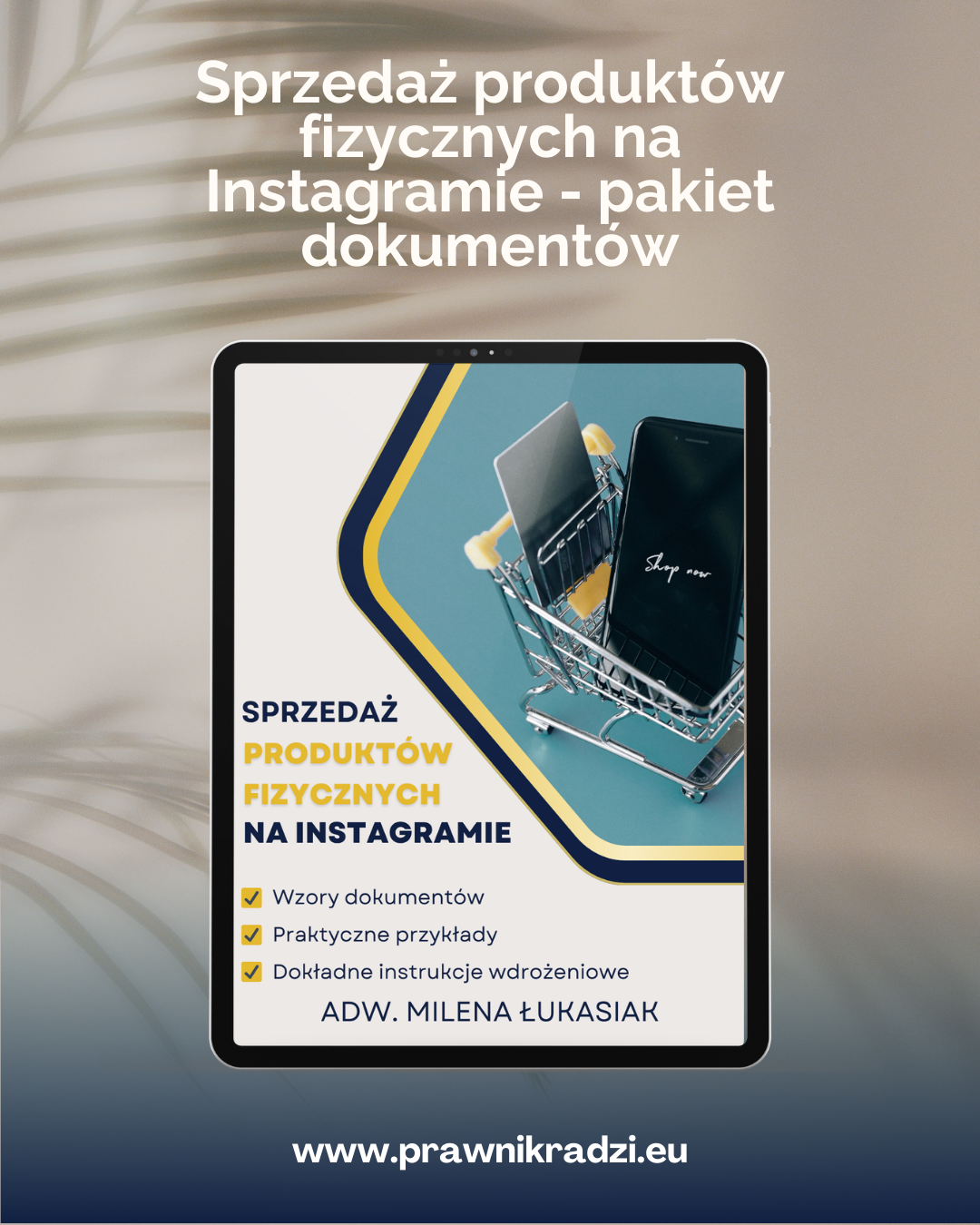 Pakiet dokumentów do sprzedaży produktów fizycznych na Instagramie – regulamin, formularze i RODO